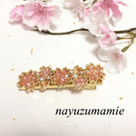 ＊桜と花びらレジンヘアクリップ【181】