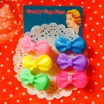 再入荷★レトロポップ★リボンのヘアクリップ★6色セット