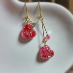 花咲くハートのピアスorイヤリング