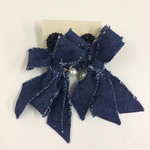 リボンデニムピアス