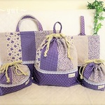 入園入学＊レッスンバッグなど５点セット　しっとりパープル