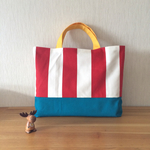＊ 再販♡入園入学習い事に♪ 北欧風しましまレッスンバッグ green red＊