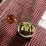 新作　サンドイッチとフルーツホットティー　ピアス