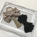 【選べるリボン】Milky ribbon & Tassel charm ☆Beige