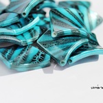 Striped diamond☆10ピース ティール　アクリルビーズ　菱形