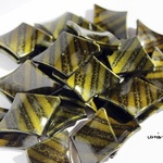 Striped diamond☆10ピース オリーブ　アクリルビーズ　菱形