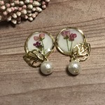 ドライフラワー＊コットンパールピアス＊イヤリング