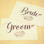 海外風♡お洒落受付サインGroom＆Bride２枚set 名入れウェディングサイン オーダーペーパーアイテム