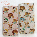 ♡オーダーメイド♡ ヴィンテージデカール風アニマル柄 iPhone5/5s,iPhone6,iPhone6 Plus【動物/アニマル/パンダ、ウサギ、ブタ、豚、ネコ、猫、ねこ、リス、ハリネズミ】