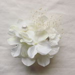 cotton pearl & flowerコサージュ(white3)