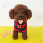 羊毛フエルト☆ボーダーパーカーを着たトイプードルちゃん