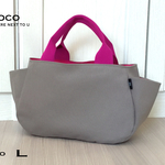 〈新色〉Ricoシリーズ【Fiore】8号帆布〈クレージュ〉×リネン〈フューシャピンク〉×持ち手〈マゼンタ〉トートバッグ Lサイズ 