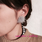 ミンクファーイヤリング