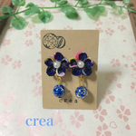 再販×2☆ゆらゆら唐草ビーズピアス（紺）