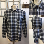 dendenkichi様オーダー チェック柄シャツ  濃いグレー（サイズL）