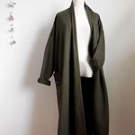 ニットロングカーディガン　裏毛カーキ