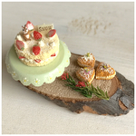 シマリス★いちごの白いネイキッドケーキ★ハート形カップケーキ★