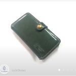 ☆ラッキープライス☆ CU170GR　iPhone6/iPhone6s スマホケース グリーン×ブルーグレー 本革 