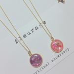25 ドライフラワーネックレス  レジン