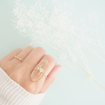 ❁再販売4❁ お花のかけらリング -ivory×gold- 9号/11号/13号