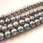 【wf-03】淡水パール（ポテト/染シルバー・4-4.5mm）/10ヶ