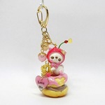 さくらんぼにゃんこのドーナツキーホルダー （レッド）