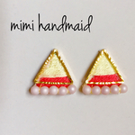 【送料無料】パステルカラー 春色 大人カワイイ 刺繍 ピアス