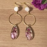 ドライフラワー＊雫＊フープピアス＊イヤリング