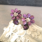 紫陽花　紫色ビジューピアス　再販　