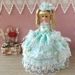 リカちゃん お姫様ドレス 一点物☆ミントグリーン