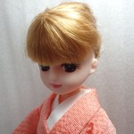 リカちゃん　着物　サーモンピンク・無地