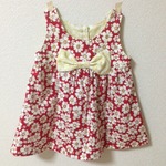 【値下げしました】赤花柄チュニックワンピース（size:70〜80）