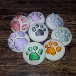 ★送料無料★肉球刺繍のくるみボタンセット☆