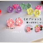(再)送料無料(1ペア入)【樹脂ピアスorイヤリング】小さなつまみ細工(桜)【再販まで最大2ヶ月】