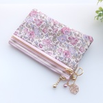 LIBERTY　Felicite　フェリシテ　2011ES　ピンク系　◆　wファスナー・クリアポケット付きミニポーチ　★suicaパスケース　カードポーチ　お財布に