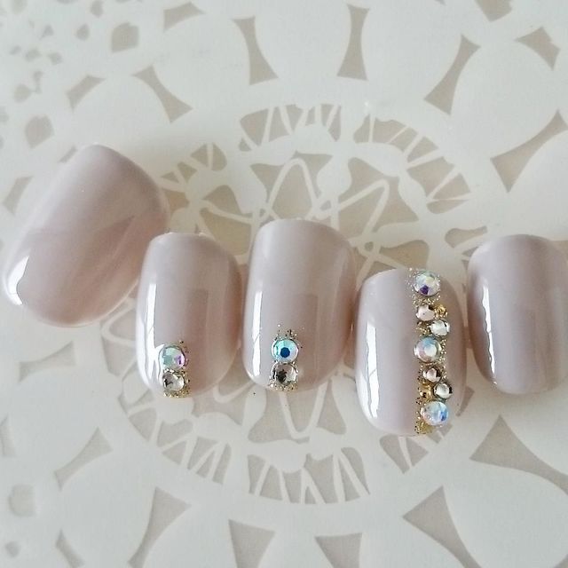 大人可愛いニュアンスカラーネイル/オフィスネイル/シンプル/上品/簡単つけ爪/入学式/ネイルチップ/つけ爪/J64