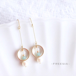 【再販】 ♡milky color＋pearl♡ユラユラ揺れる♩ワイヤー ピアス/イヤリング 