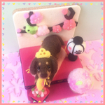 ひな祭り ダックス  （お雛様） チョコタン ☆羊毛フェルト