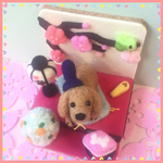 ひな祭り ダックス  （お内裏様） ゴールド ☆羊毛フェルト