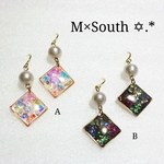 再販3✱コットンパールのカラフル宝箱ピアス