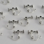  アクセサリーパーツ ネジバネ式 イヤリングパーツ 銀 10個（5ペア）セット 15mm[4582434319072] 