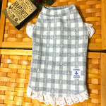 ラスト再販！U／Shiho《SSサイズ現品限り》グレー系マリンチェックの春タンクトップ犬服