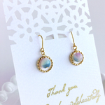 パステルカラーのまるピアス○ブルー×パープル