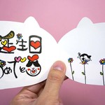 おいやしハチワレの可愛いバースデーカード♪（2つ折り）