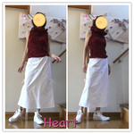 白のリボン付きロングスカート💖チョット訳ありなの❣️❣️