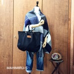 倉敷帆布ラウンド型トートバッグ ブラック