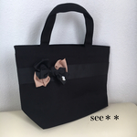 ラテ フリルリボン トートバッグ