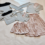 [コピーrovurasuta様オーダー専用「リボントップス&ギャザースカート♡ダスティピンク....mama&kids♡」