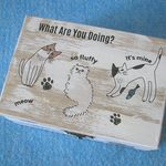 木製ジュエリーボックス　猫たち