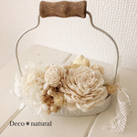 ホワイトブリキトレーのnaturalアレンジ＊